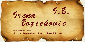 Irena Božičković vizit kartica